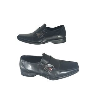 Bruno Marc Giorgio-3 Mens Black Square Toe Slip On Dress‎ Loafers Shoes Size 6.5